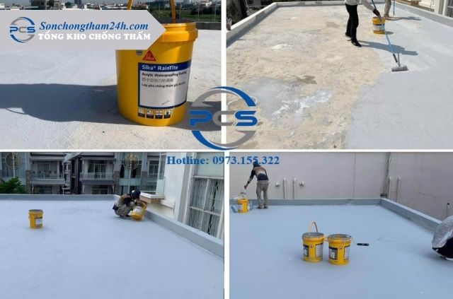 Sika RainTite - Sơn chống thấm tường ngoài gốc Acrylic 8 ung-dung-sika-raintite