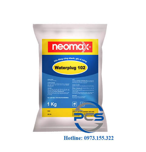Neomax Waterplug 102 Vữa đông cứng nhanh, gốc xi măng