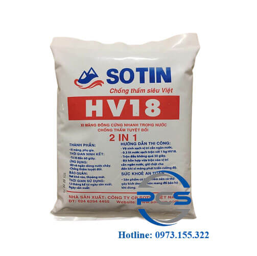 Sotin HV18 Xi măng đông cứng nhanh chống thấm bịt nước tức thời