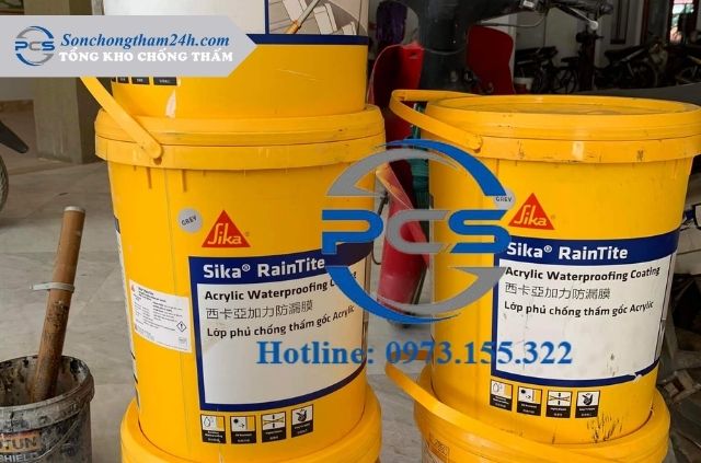 Sika RainTite - Sơn chống thấm tường ngoài gốc Acrylic 12 mua-sika-raintite-tai-son-chong-tham-24h