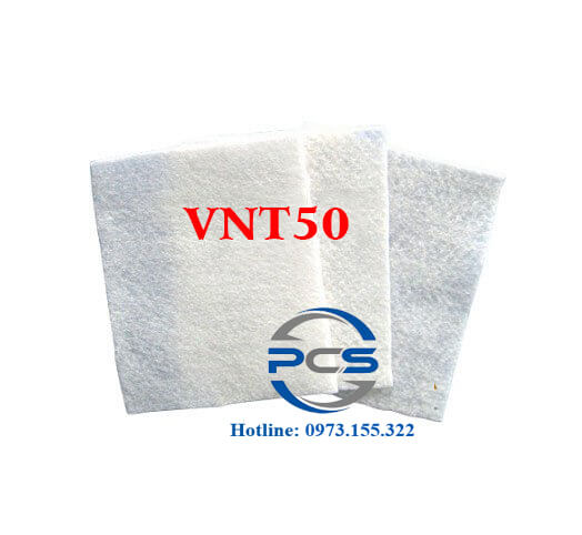 Vải địa kỹ thuật VNT50 màu trắng có cường độ chịu kéo cao