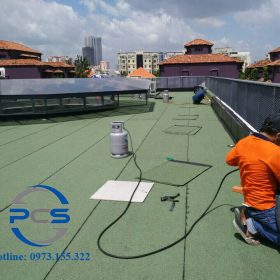 Màng Sagitta thi công chống thấm sàn mái